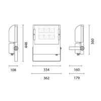 Cariboni NEWTON Grigio Alluminio LED Proiettore Esterno 140W