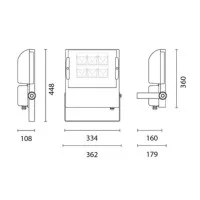 Cariboni NEWTON Grigio Alluminio LED Proiettore Esterno 140W