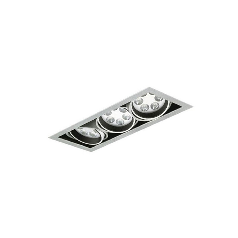 Philips 3x6LED Faretto Incasso triplo 18W 25° 3000K grigio