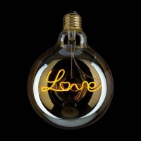 LED Curved Vintage Lamp Globe D.125 LOVE E27 5W 2000K 250lm