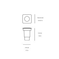 Ideal Lux Gravity Square recessed led spotlight