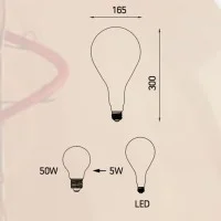 Lampadina LED Curved Vintage Globo XL A165 BUMPED E27 5W 2000K