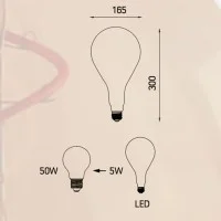LED Curved Vintage Lamp Globe XL A165 BUMPED E27 5W 2000K 250lm