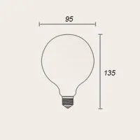 LED Lamp Globe D.95 Copper half sphere E27 7W 2700K 806lm Clear