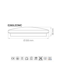 Lampo Plafoniera Parete Soffitto 12W tricolor 25.5cm In Policarbonato
