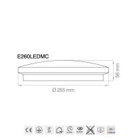 Lampo Wall Ceiling Lamp 12W tricolor 25.5cm In Polycarbonate