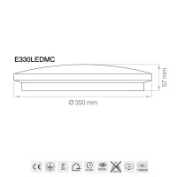 Lampo Wall Ceiling Lamp 24W tricolor 35cm In Polycarbonate