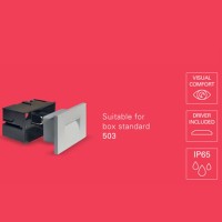 PAN Fast LED 3W 150° 3000K 50lm Recessed Marker IP65 Grey