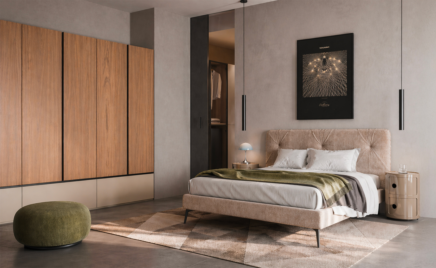 Lighting and furniture for the bedroom