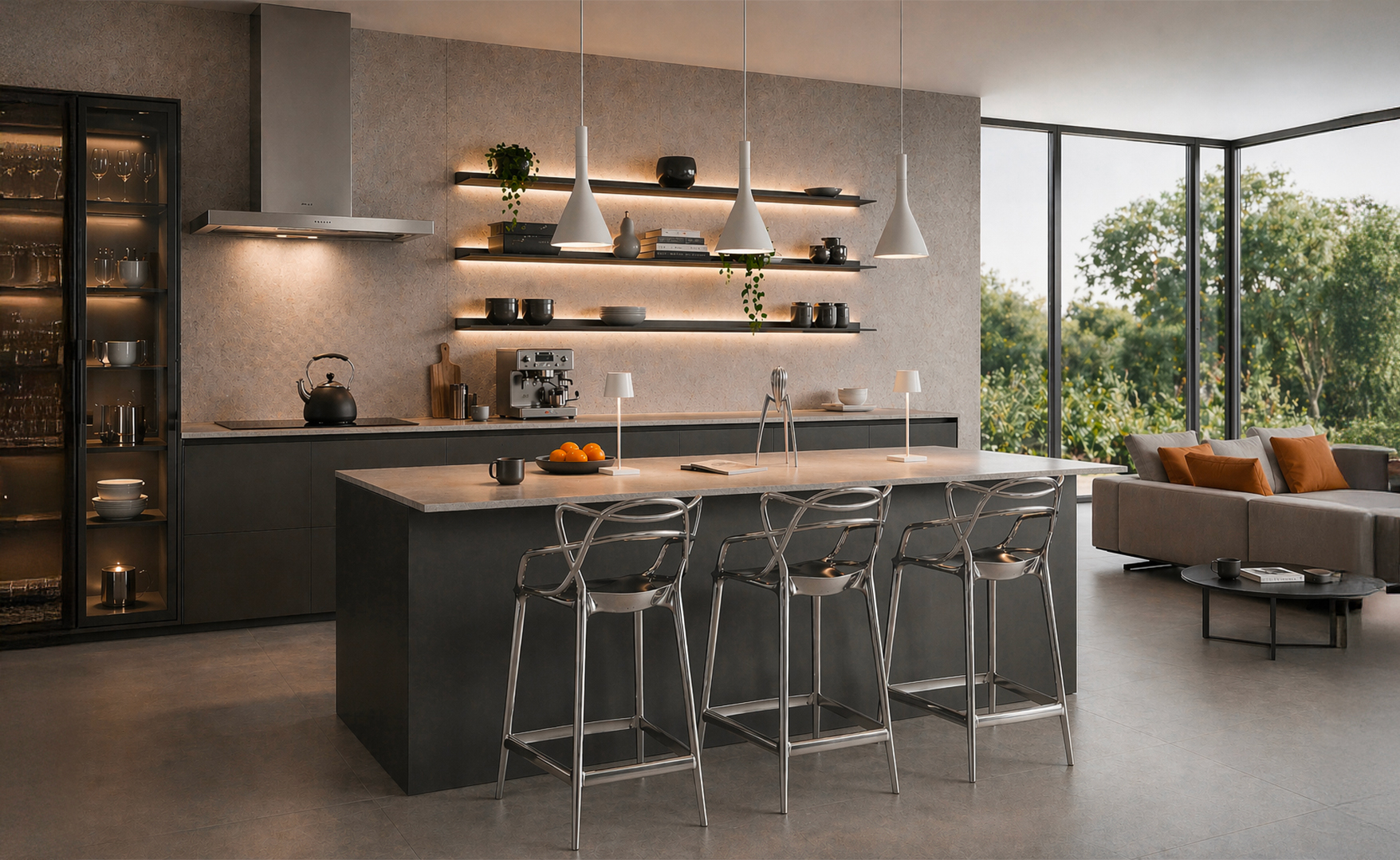 Lighting and furniture for the living room