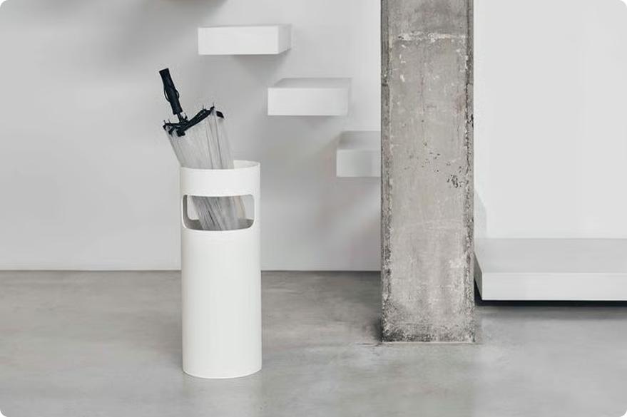 basket and umbrella stands